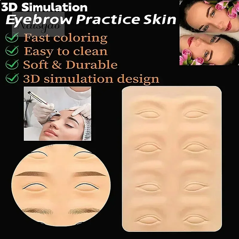 Tattoo Practice Skin Microblading Supplies Eyebrow Eyeliners Latex Skin Permanent Makeup Training