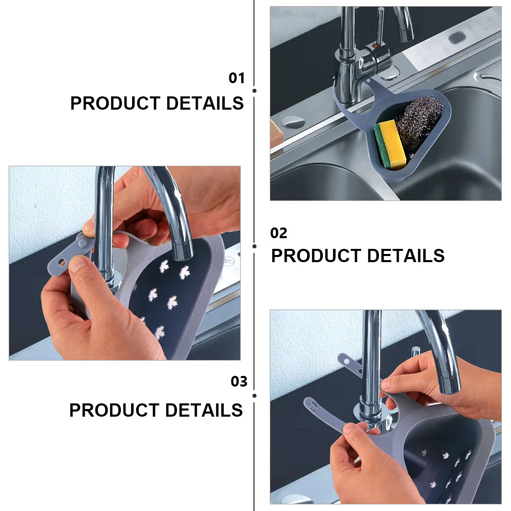 

Multifunctional Sink Hanging Bag Faucet Drain Rack Sponge Holder Storage Baskets Draining Holes Saving Space Easy Install