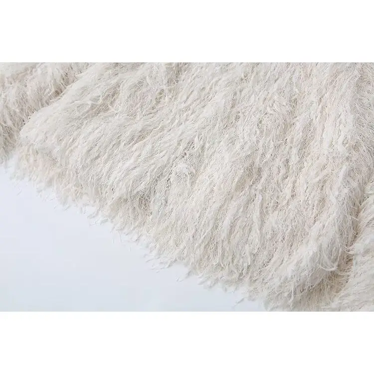 Faionable Long Sve Fur Jaet Damen Herbst Winter Neuankömmling ZR Sle Vielseitige Oberbekleidung runder Ne ort Mantel