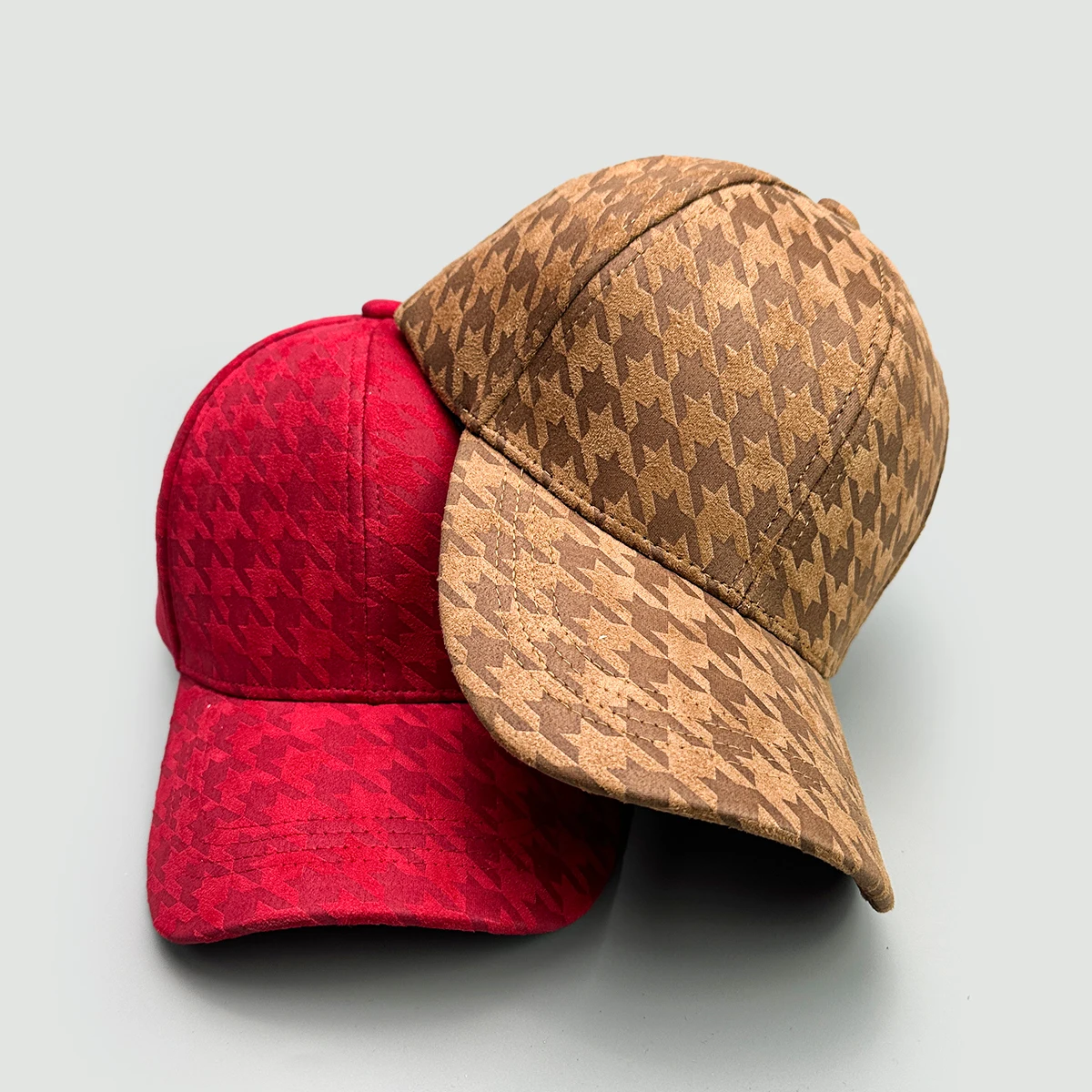 الكلاسيكية الرجعية houndstooth قبعات البيسبول جديد للجنسين ظلة اللون كتلة تنفس الجلود تنوعا ins موضة بلغت ذروتها قبعات #4