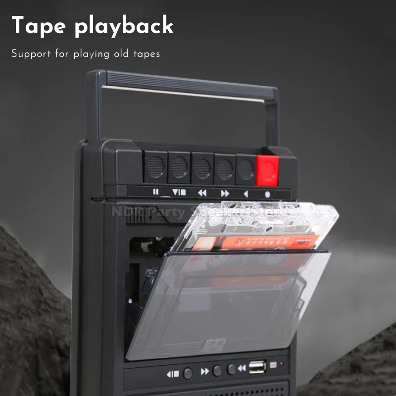 متعددة الوظائف الرجعية المحمولة المحمولة الشريط مشغل USB كاسيت مسجل مشغل موسيقى MP3 المدمج في مكبرات صوت بخاصية البلوتوث