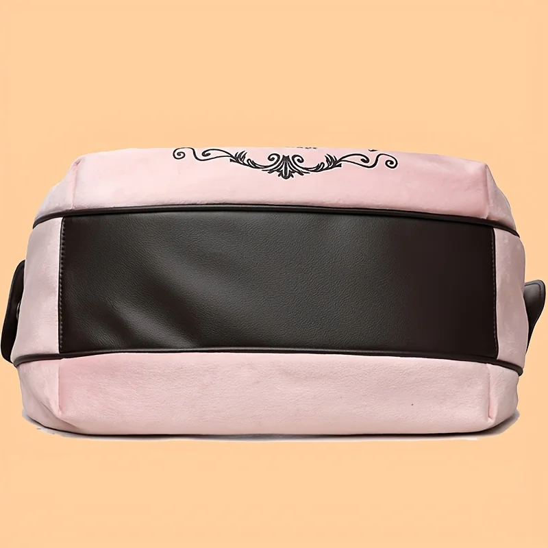 Damen-Handtasche aus Wildlederimitat mit Buchstabendruck, Retro-Einkaufstasche mit großem Fassungsvermögen für den täglichen Pendelverkehr und zum Tragen von Hand. Kürbistasche – Detail 10