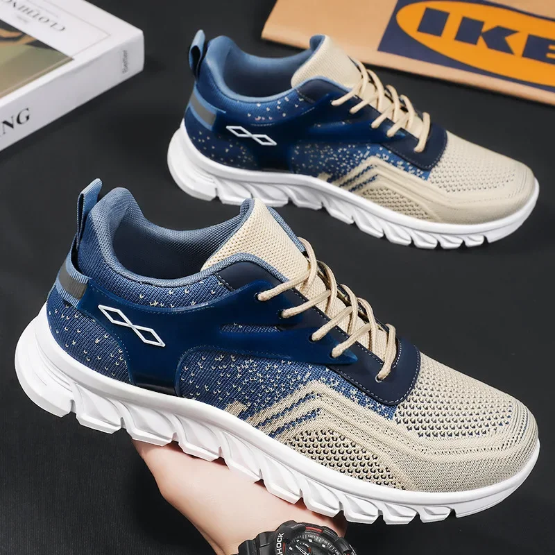 Soft Soled Breath Men Shoe Trend Versatile Mens Sneakers Anti Slip Shallow Mouth Mens Casual Shoes 2025 Spring Autumn Mesh Shoe