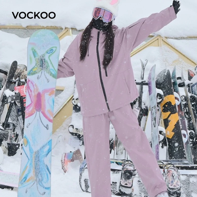 

VOCCOO Men's and Women's Cold proof Jackets, Spring Waterproof Skiing Clothes, Thickened Warm Mountaineering Clothes Set
