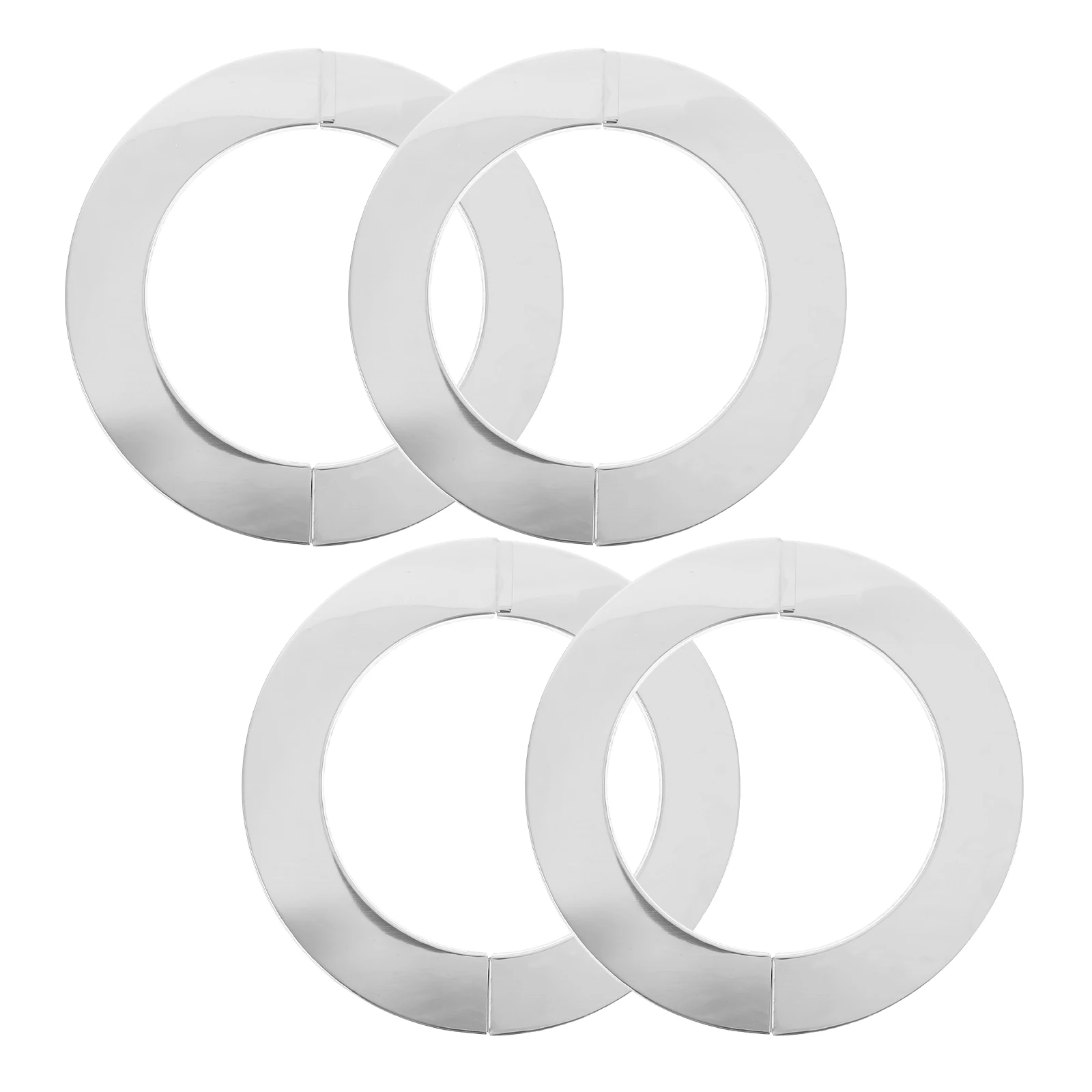 

4Pcs Round Pipe Cover Stainless Steel Flange Decorative Wall Hole Cover for Bathroom Kitchen Steel Pipe Flange