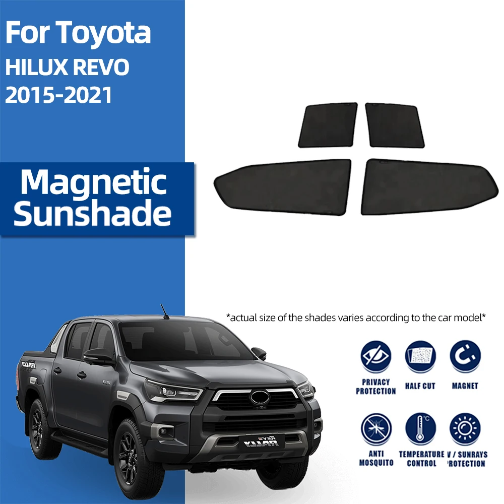 For Toyota HILUX VIII Pickup REVO 2015-2024 Car Rear Side Baby Window SunShade Shield Front Windshield Curtain Sun shade Visor