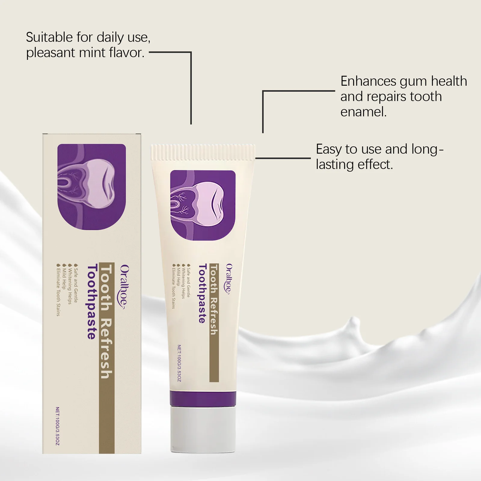 Anti-Cavity Toothpaste Gentle Cleansing Reduce Tooth Stains Fresh Breath Dental Bleaching Gum Repair Teeth Whitening Toothpaste