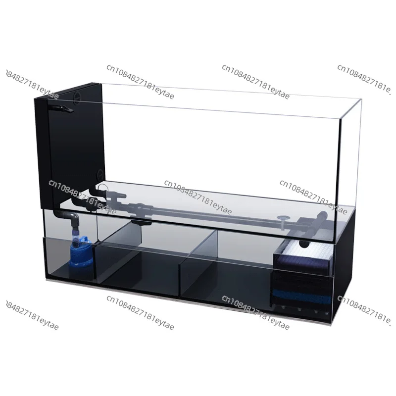 Ultra-White Gold Crystal Glass Narrow Fish Tank, Bottom Filter Oxygen Generator for Living Room 2025 New