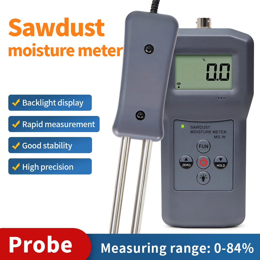 

MS-G/MS-W Portable Wood Sawdust /Grain Moisture Meter Wood Chip Sawdust Corn Wheat Rice Bean Digital Hygrometer