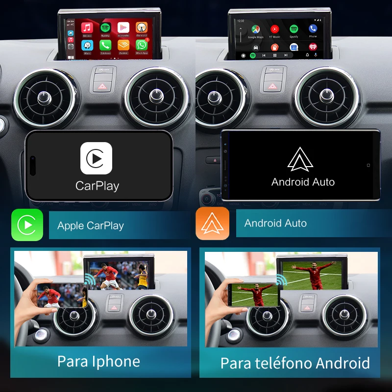 Wild sans fil Apple CarPlay Android Auto pour Audi A1 2011-2018, Mirror Link AirPlay Navigation Car Play, Canonical