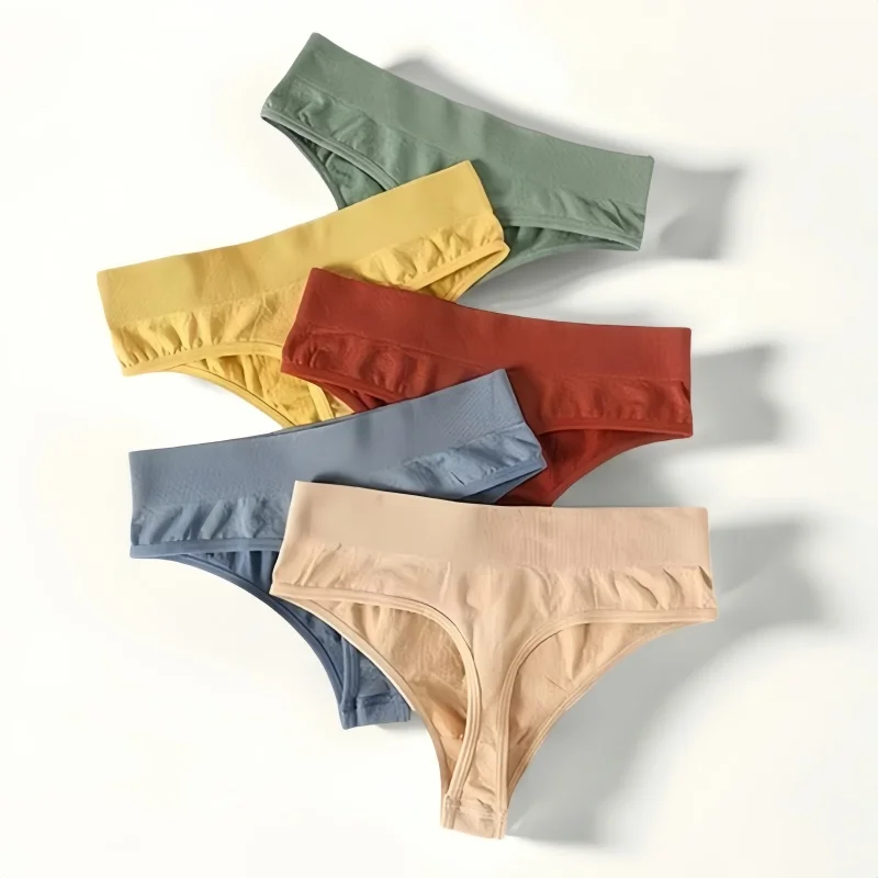 

1Pc/2Pcs Seamless Thongs Women G-String High Rise Panties Sexy Lingerie Female Underpants High Leg Shapewear Underwear M-XL