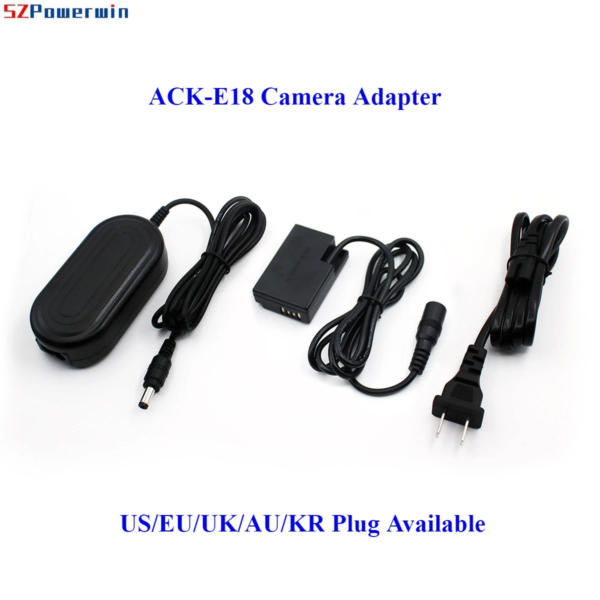 Powerwin ACK-E18 DR-E18 DC Coupler Camera Adapter LP-E17 Dummy Bettery for EL3 850D 800D 760D 750D 77D T6i T6S T7i SL3 SL2 X9i