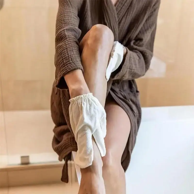 1 Stück Garshana-Handschuhe, rohe Seide, rohe Seidenhandschuhe, Garshana-Peeling, Badmassage, Schrubbhandschuh, seidig weich, Peeling-Badehandschuh