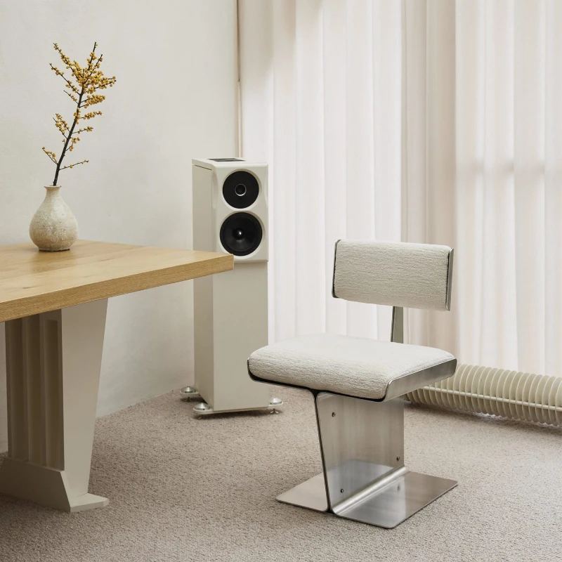 Stainless steel sofa chair high-grade leisure chair single seat high-end dining book