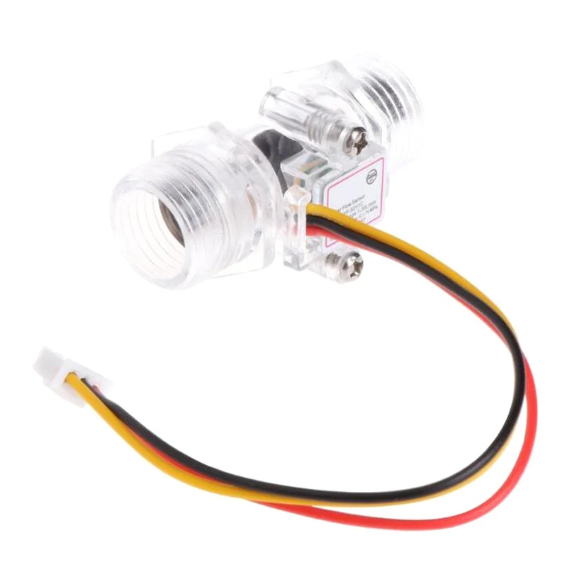 DC 5V 12V G1/2inch Transparent Water Flow Sensor Water Flow Meter Measurement Hall Flow Sensor Indicator Counter