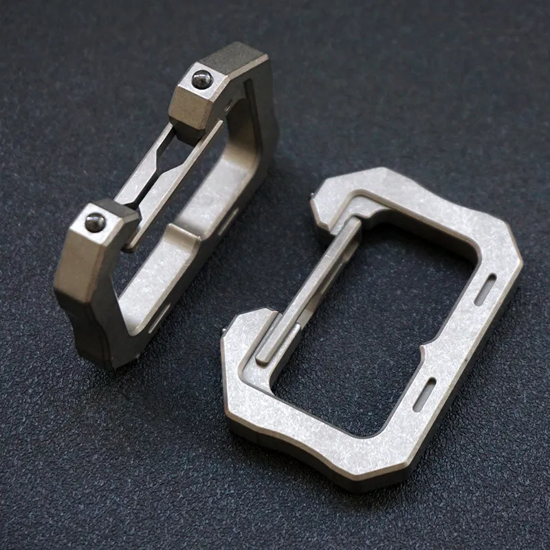 Titanium Alloy Multi-purpose Keychain Defense Finger Tiger Buckle Pure Titanium Thickness 8mm