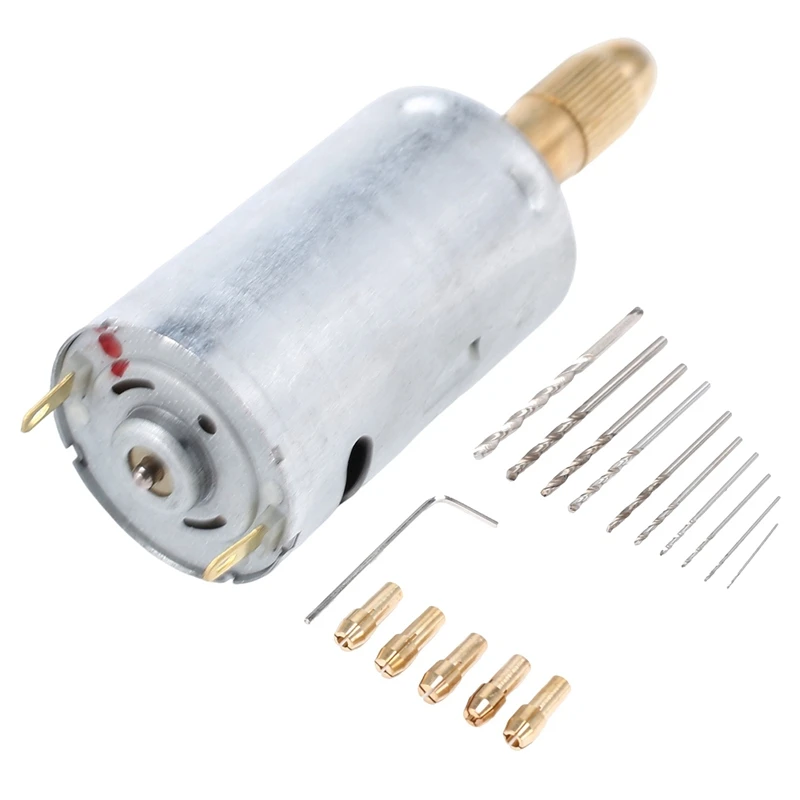 Mini Electric Hand Drill Bit Set DC 12V Motor 0.5-3mm HSS Twist Drill Bit with 5Pcs Chuck Collets Fits Drilling Hole Saw-A62I - view 4