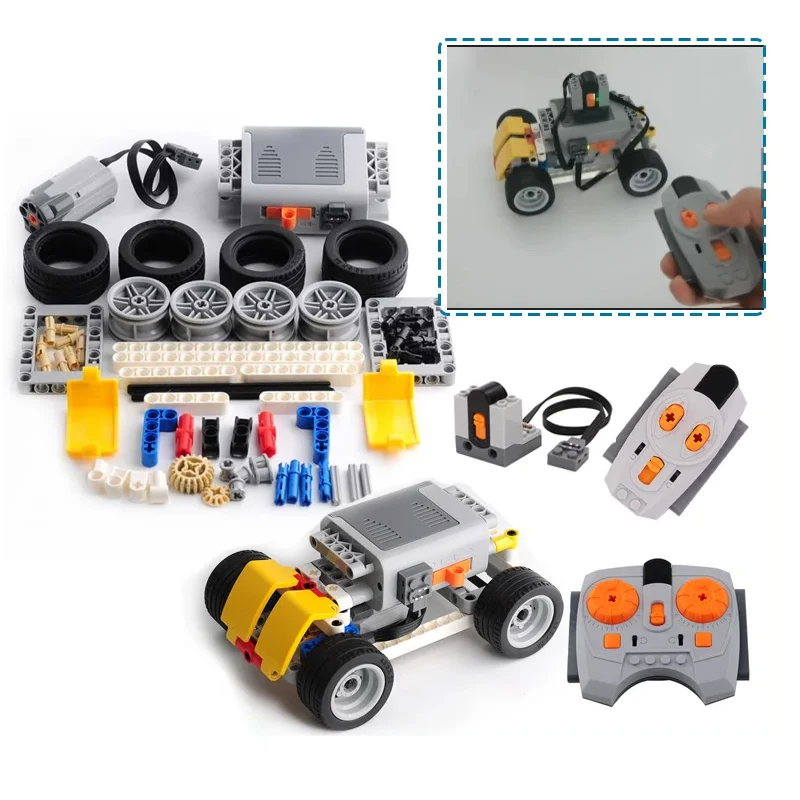 

5M-E Motor Technical Building Blocks Parts Power Group With AA Battery Box M Motor Set Assembled Bricks Model Toys Cars Model