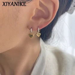 XIYANIKE 2022 nowe serce spadek dynda Hoop kolczyki dla kobiet dziewczyna koreański moda Trendy biżuteria na uszy na prezent Party серьги женские