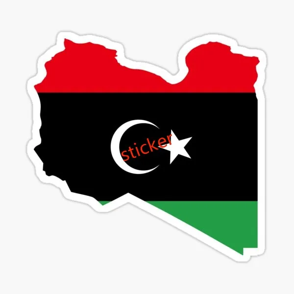 

Libya Flag Waterproof Vinyl Decal for Laptop Water Bottle Car Tumbler Car Accessories Decal Helmet Funny Surfboard Decor