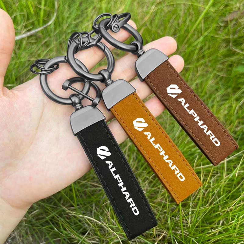 High-Grade Suede Leather Motorcycle Keychain Holder Key Ring For Toyota Vellfire Alphard 30 Series Previa Tarago 5 6 Button