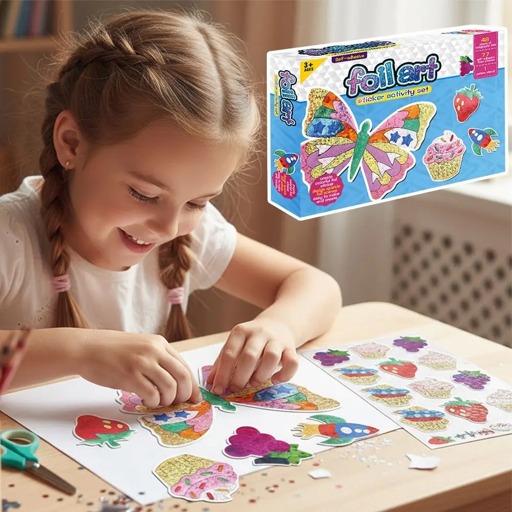 متعدد الألوان DIY Foilart ملصق ذاتية اللصق التنوير ملصقات الكرتون نمط الكرتون التصميم الإبداعي ألعاب تعليمية #5