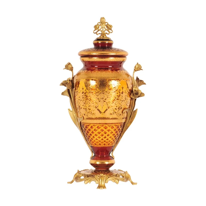 

High Quality Luxury Glass Vase with Color Vase for Home Decoration