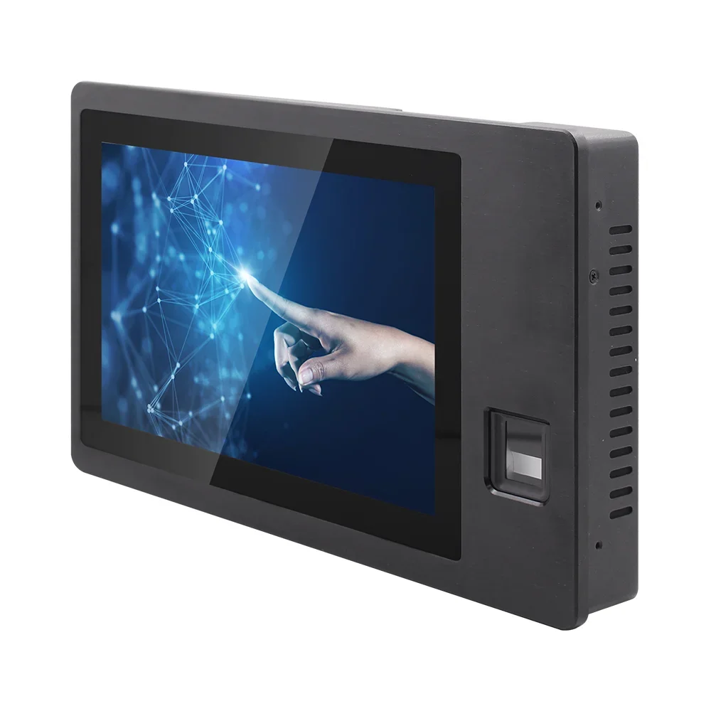 Customization 10.1 inch industrial touch screen panel pc with Fingerprint ID reader RFID webcam