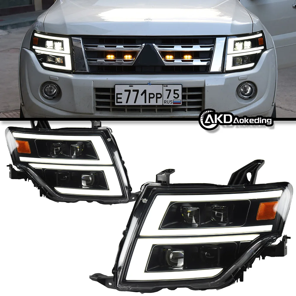 Car Lights For Pajero V97 V93 LED Headlight 2006-2021 Headlights V95 B87 DRL Turn Signal High Beam Angel Eye Projector Lens