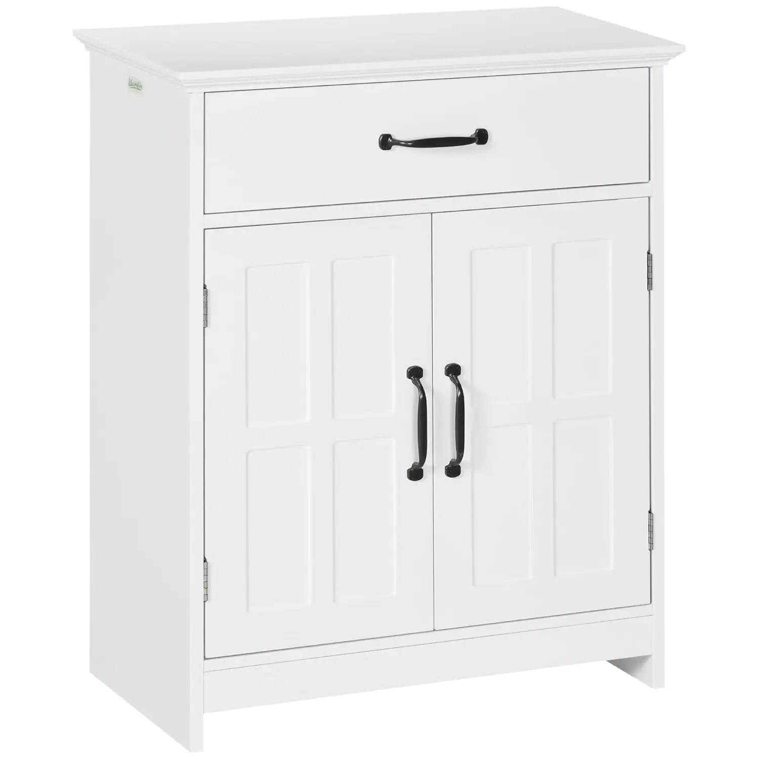 

Bathroom OrganizerFreestanding Bathroom Cabinet, Farmhouse Small Storage Cabinet With Storage Drawer, 2 Doors, Narrow Floor