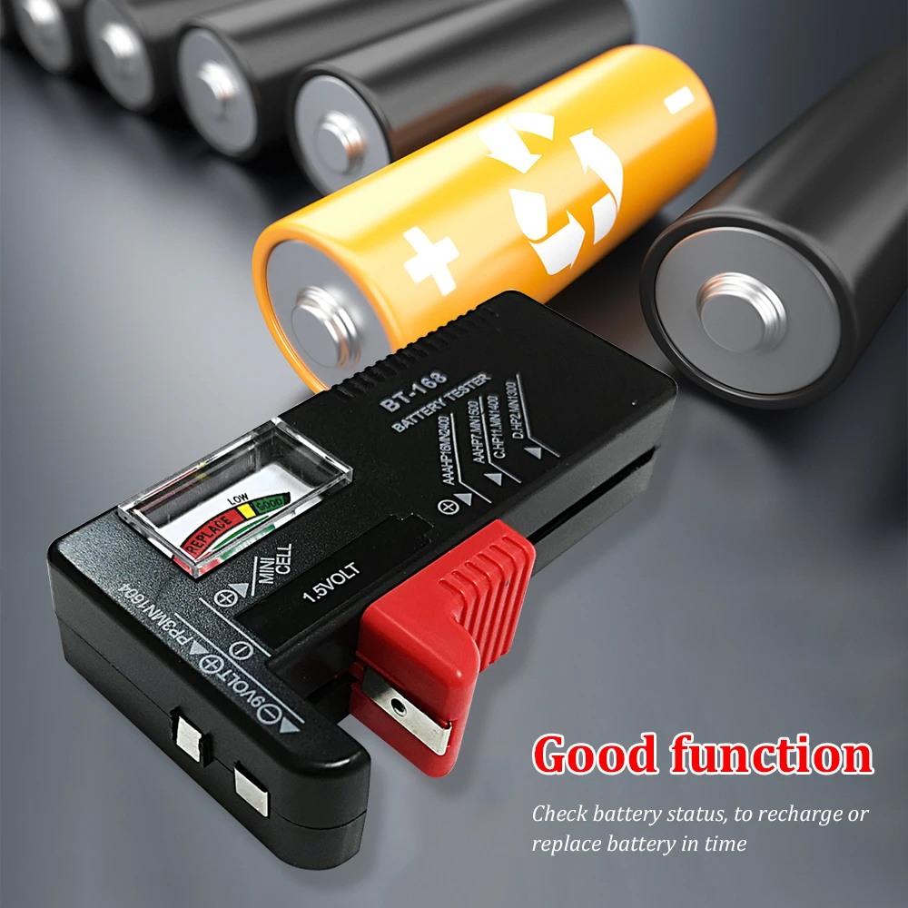 Battery Tester Checker Universal Battery Tester Monitor for C D 9V 1.5V Button Cell Batteries Small Household Battery Life