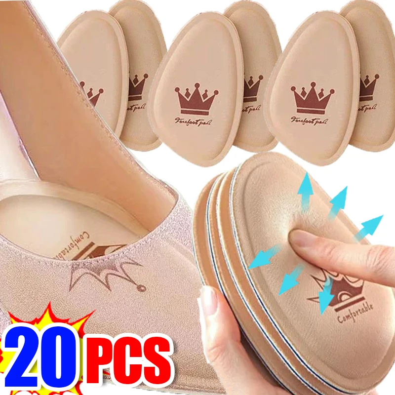 2/20Pcs Women Non-slip Forefoot Pad for High Heels Pain Relief Insert Half Insoles Front Foot Cushion Shoe Pads Insole Wholesale