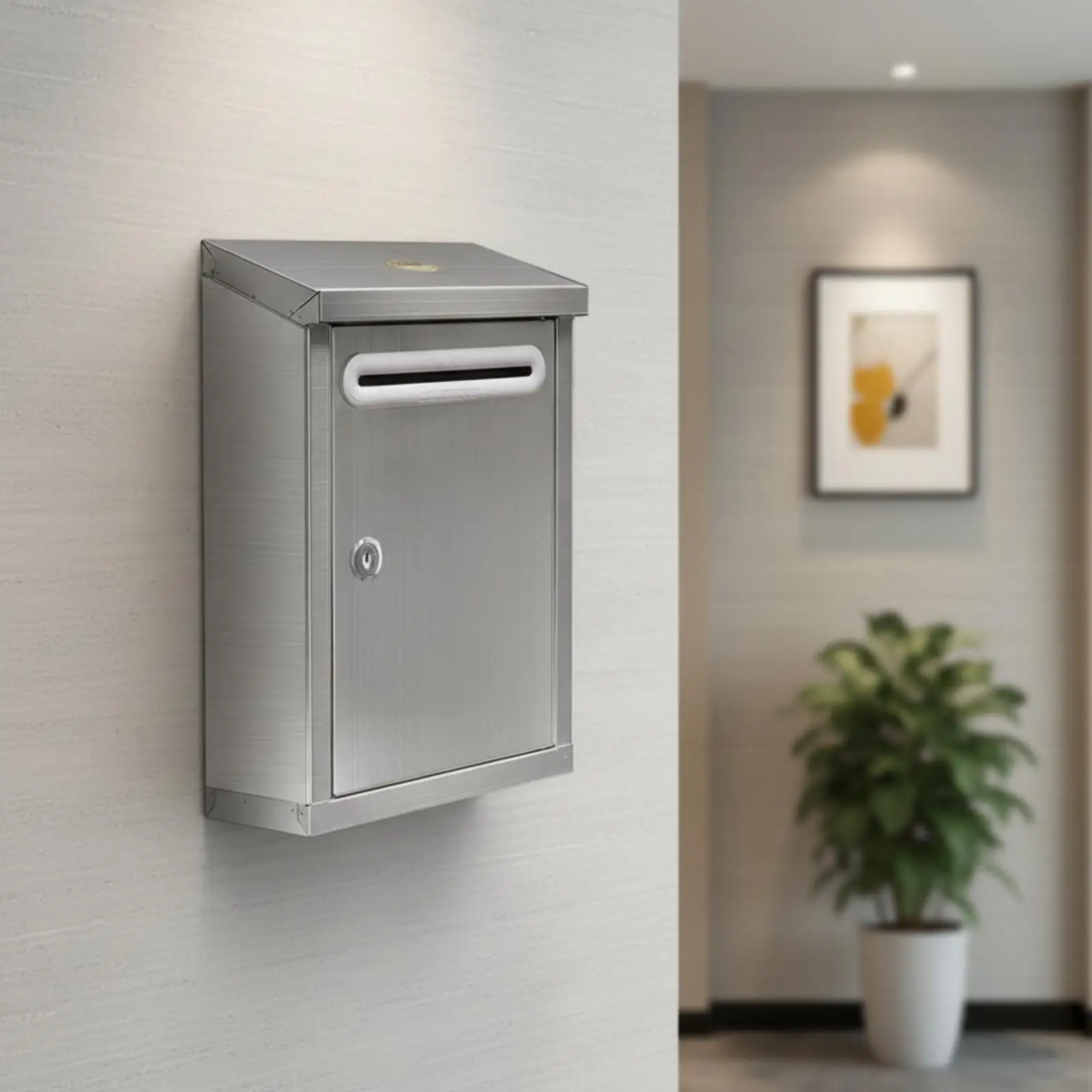 Anti Theft Wall Mounted Letterbox Stainless Steel Mailbox for Outdoor Front Entry Secure Lockable Door Design