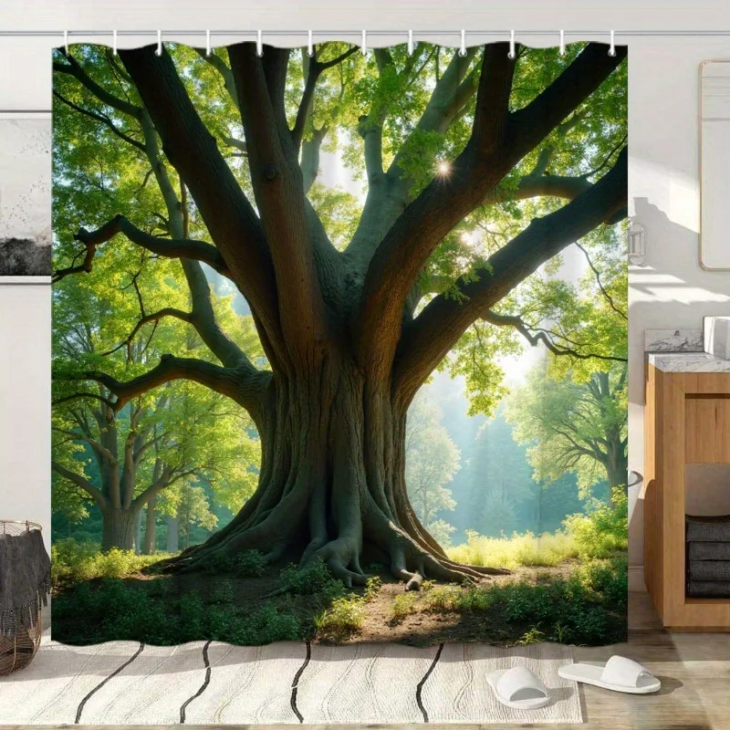 

Солнечная в древнем лесу моющаяся грязеотталкивающая занавеска для душа насадка для душа водонепроницаемая полиэстеровая занавеска для ванны