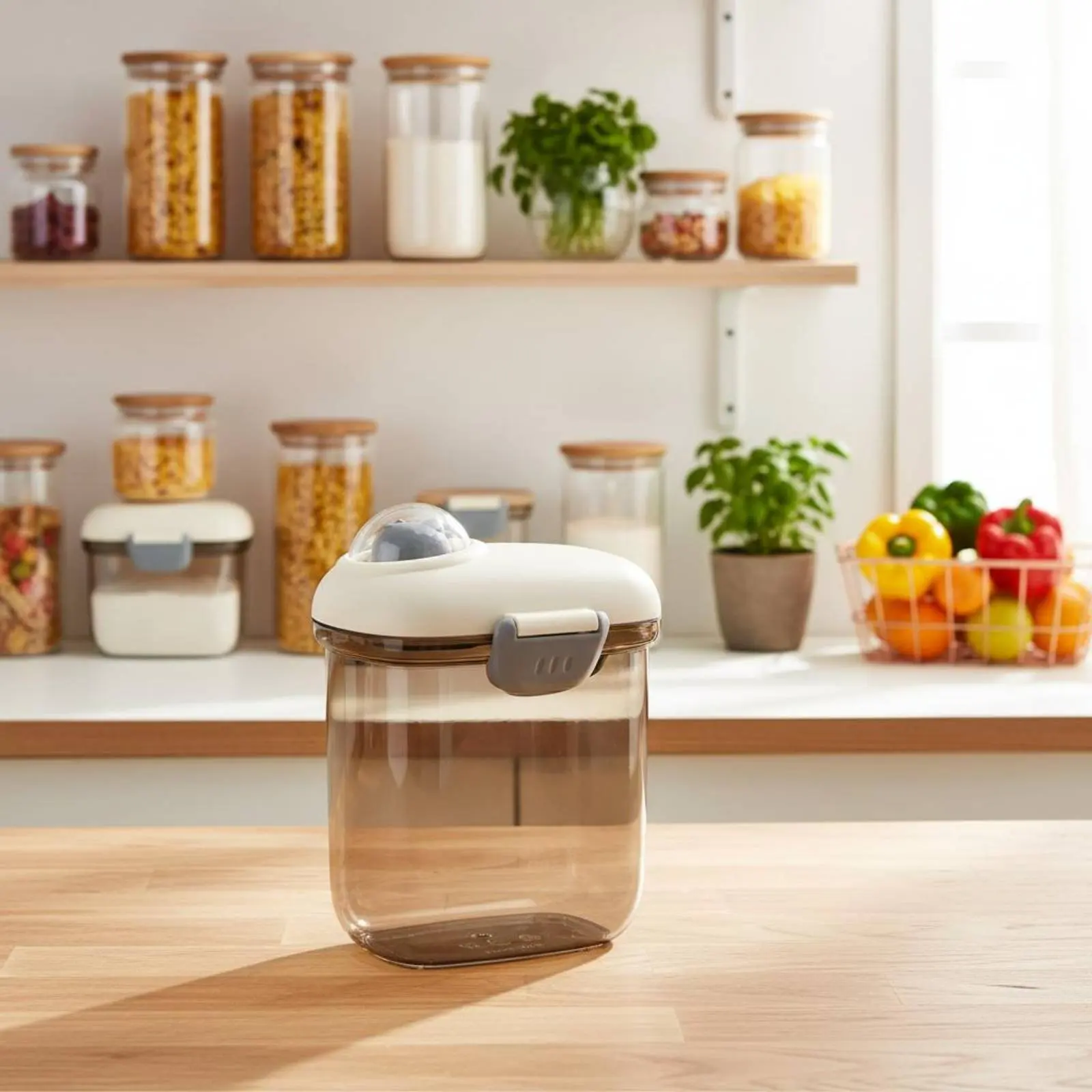 気密粉ミルクボックス付き-ポータブル粉ミルク容器-気密ベビーミルクディスペンサー-幼児用レベルレーター内蔵