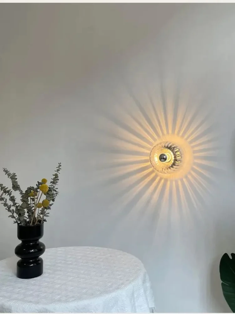 Prosta chińska lampa ścienna do korytarza domu w stylu pakietowym, szklana lampa ścienna w stylu nordyckim retro, lampa ścienna na balkon, korytarz, schody, ganek. — 2
