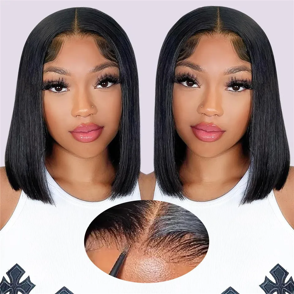 

Glueless Body Wave Bob Wigs For Women Preplucked Density180 Wear And Go Pre Cut Lace Body Wave Human Hair Bob Wigs Natural Color