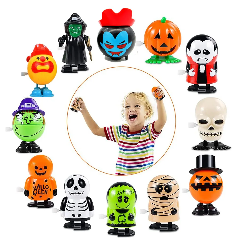 

Kids' Halloween Gifts - Wind-Up Jumping/Walking Toys: Pumpkin Zombie Vampire Pirate Teeth - Preschool Toys