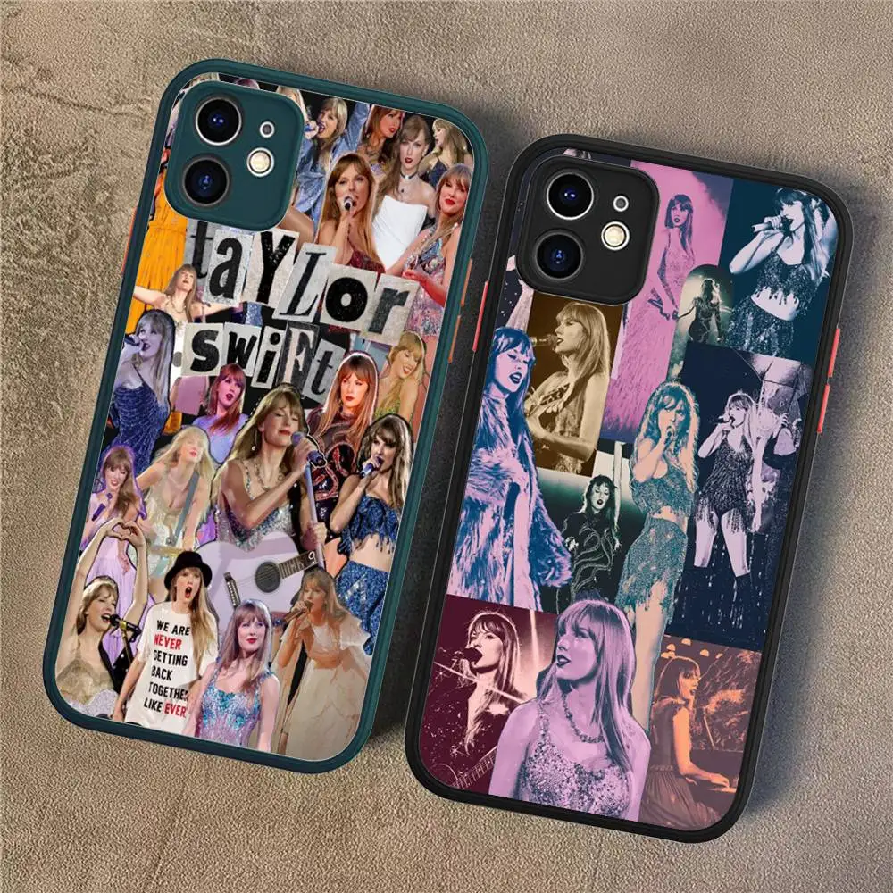 Funda Protectora Mate de la Cantante T-Taylor S-Swift para iPhone 16 15 14 13 12 11 Pro Max X XS MAX