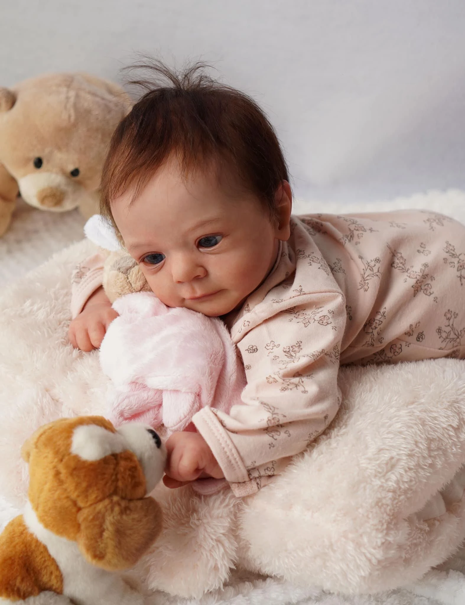 NPK 49CM Hand-Painted Reborn Baby Doll Newborn Felicia Realistic 3D Skin Tone High-Quality Genesis Painting Collectible Doll