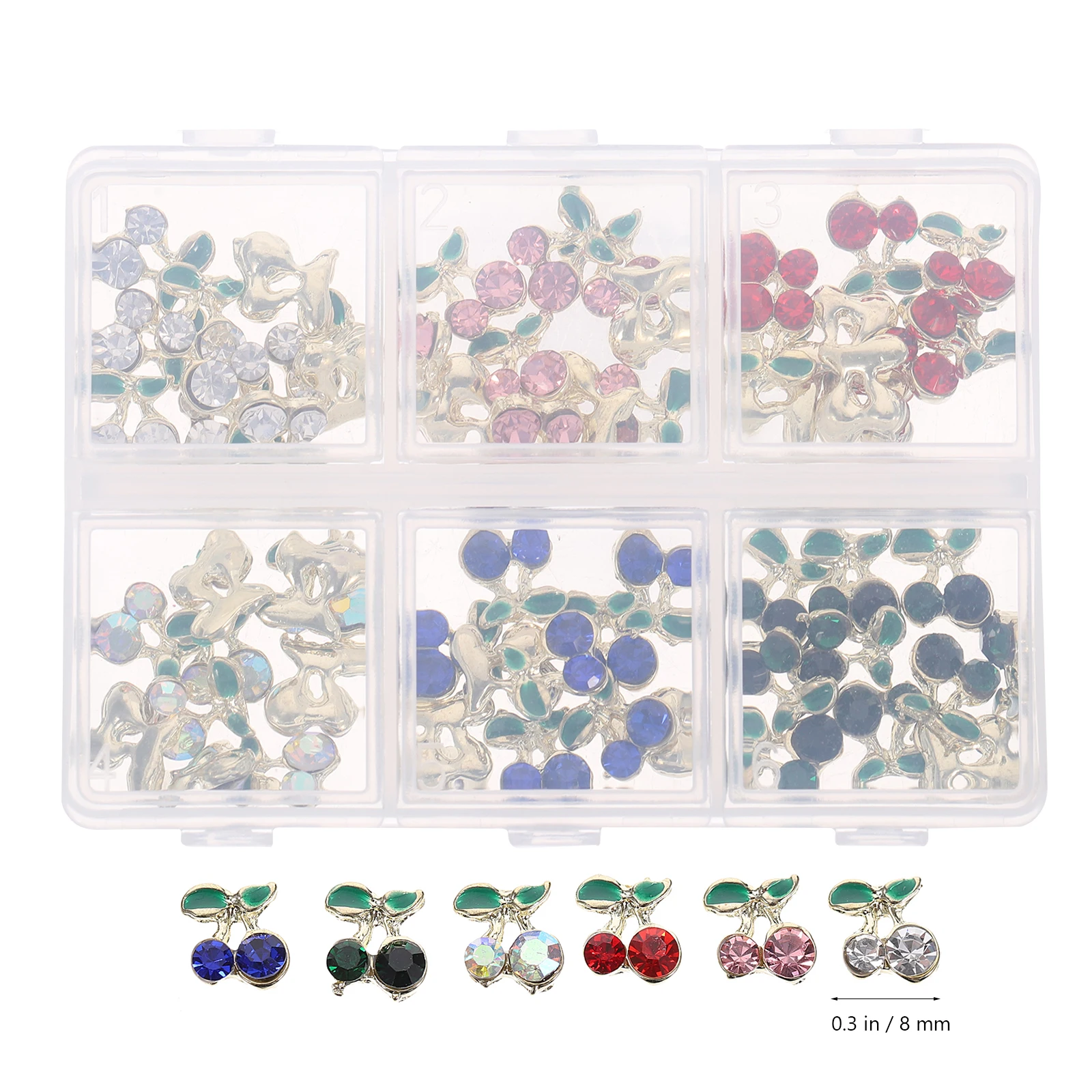 

60pcs Water Rhinestone Charms Cherry Art Decoration Diy Crystal Gems For Scrapbook Phone Case Accessories Studs Charms Jewels