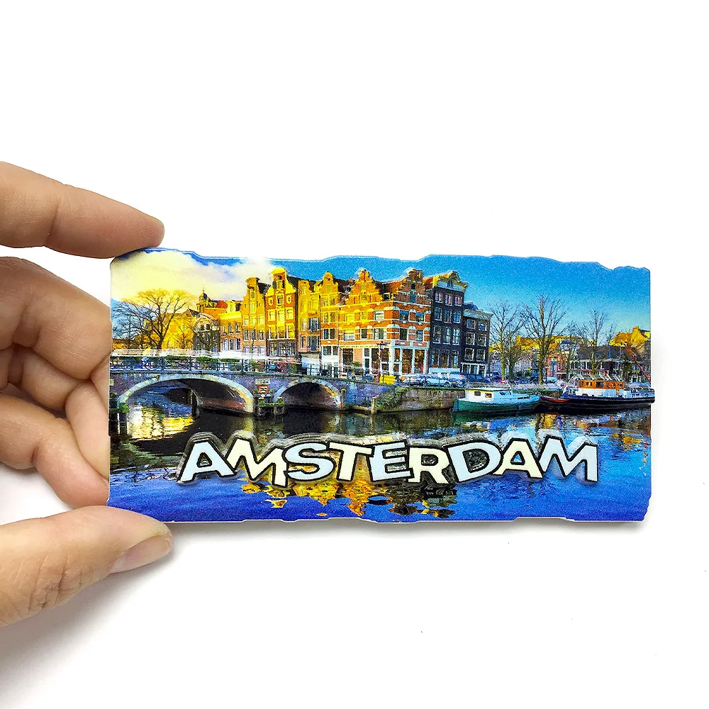 

3D Resin Amsterdam Fridge Magnets - Cute Decorative Magnets for Refrigerator - Strong Magnets for Room & Home Decor