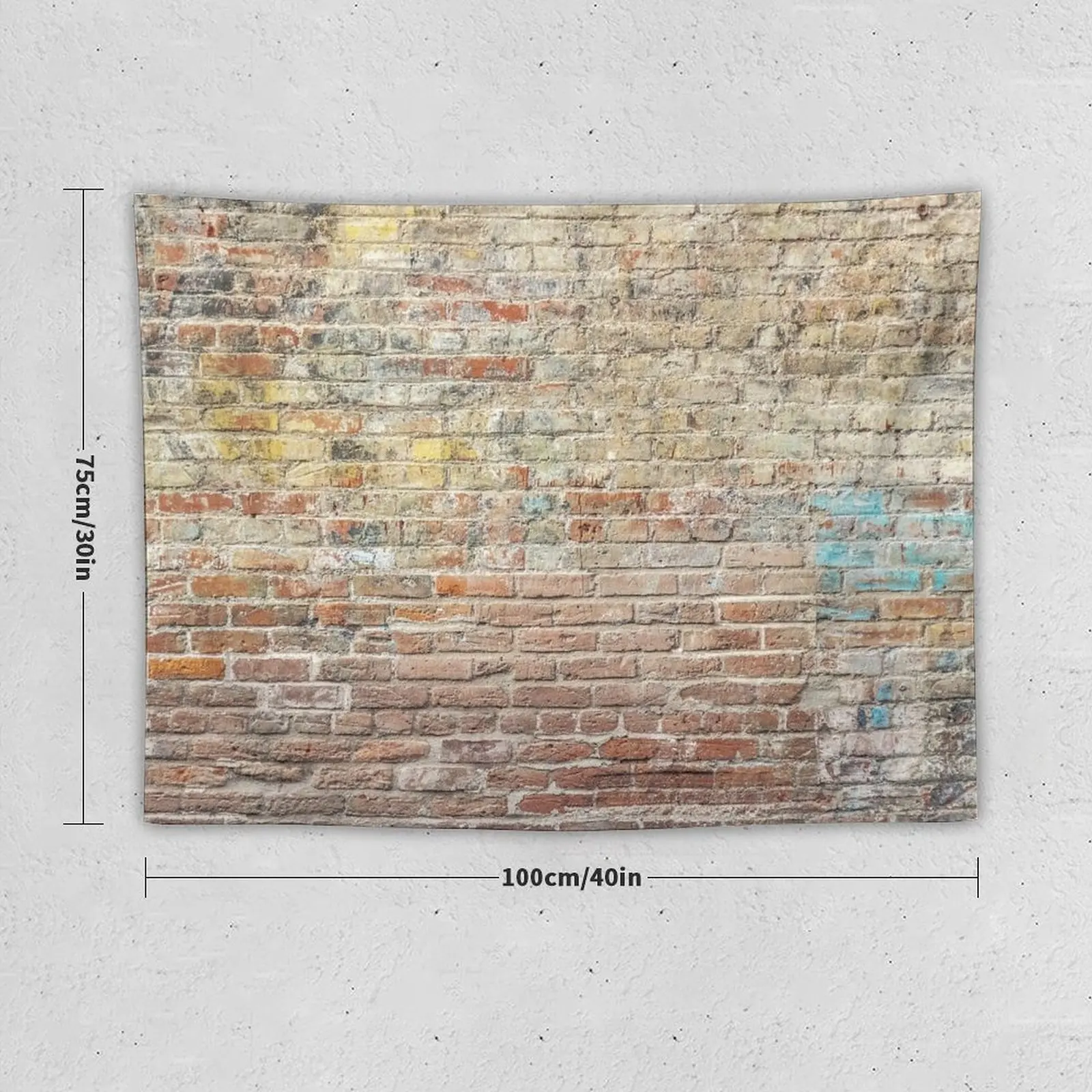 New Texture Brick wall red bricks with old paint graffiti vintage very eroded and old grunge style urban pattern Tapestry