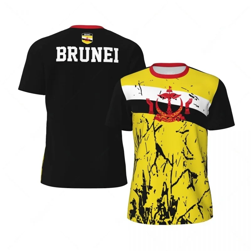 Brunei Pattern T-shirt Men Oversized 3D Printed Soccer Short Sleeve Summer Fitness Tee Shirts Hot Sale Sports Football T Shirt