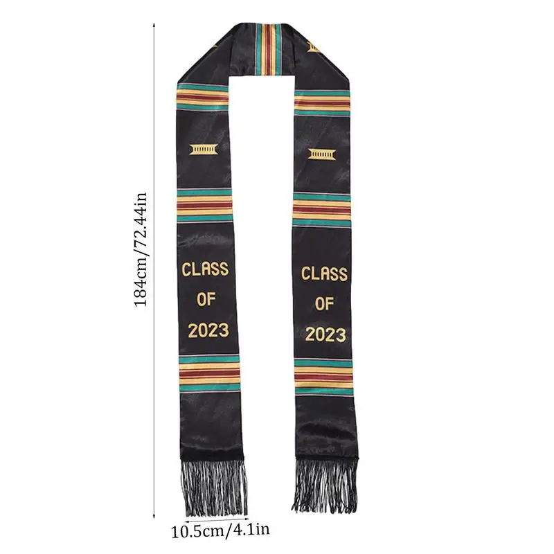 Class Of 2023 Scarf Tassel Design Graduation Accessories Sash For Black Boys And Girls Graduation Party Scarf For Party Decor