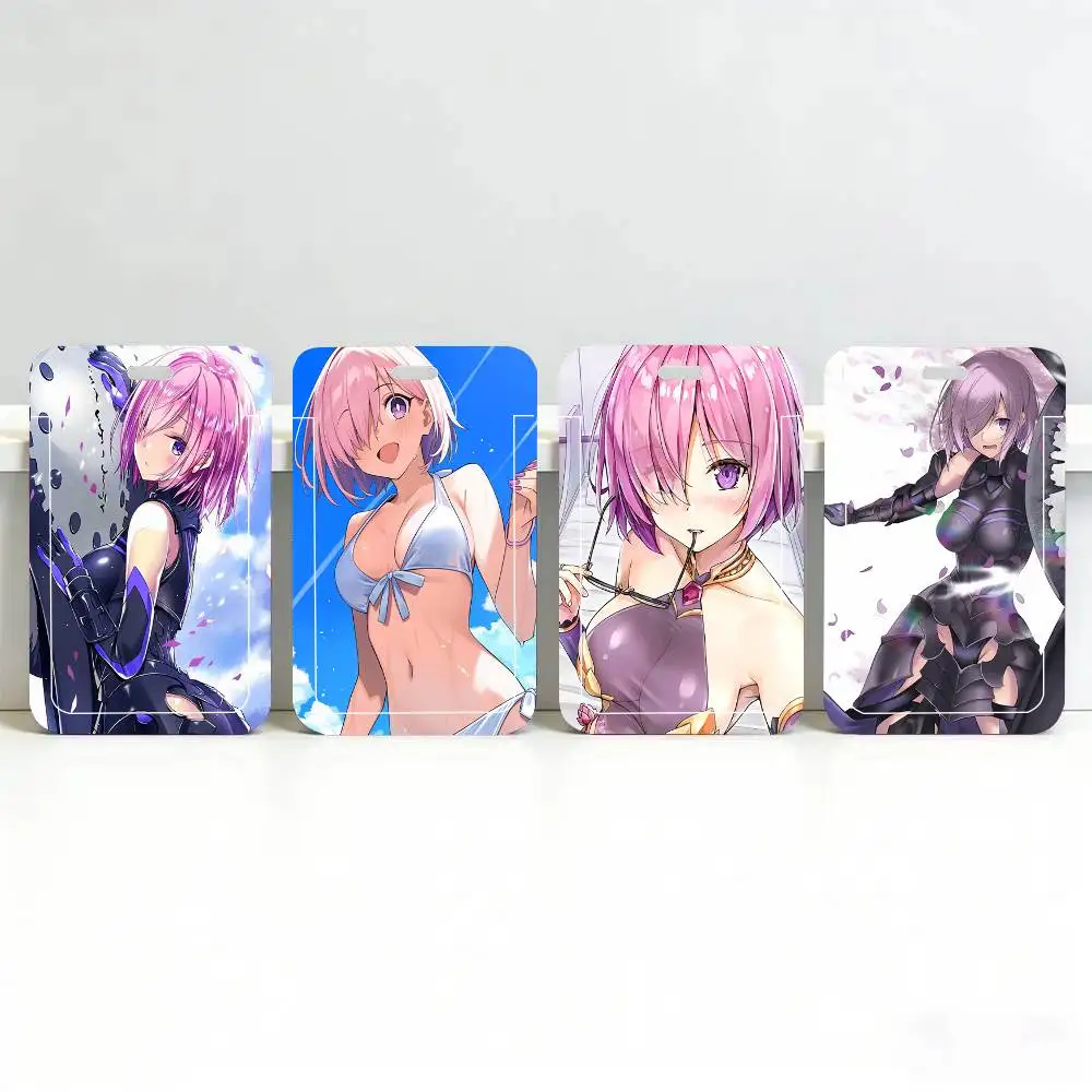 Mash Kyrielight Animated Game Fate Grand Order Black Lanyard Kartenhalter für Studentenmahlzeitenkarten und Campus-Ausweise Schule