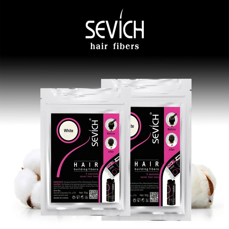 Sevich 50g Instant Hair Growth Fiber Refill 10 Colors Keratin Hair Building Fiber spray Fiber Hold Spray Powder Hair Treatment