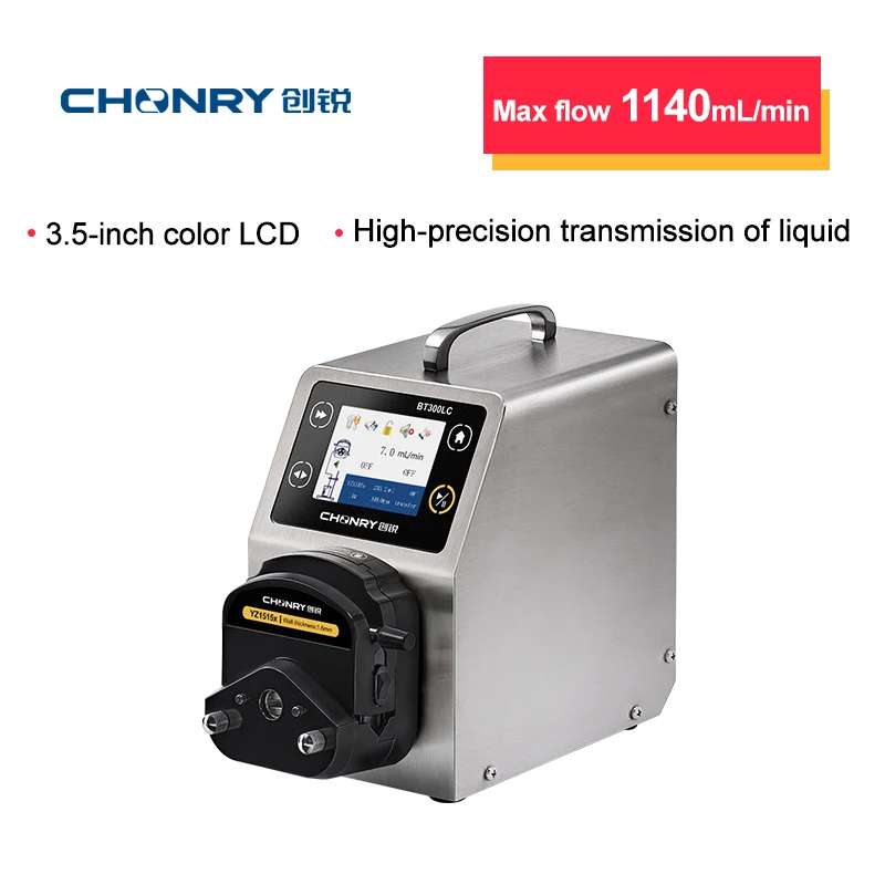 Chemical Liquid Dosing Transferring Peristaltic Hose Pump Flow Rate 1140ml/Min BT300LC