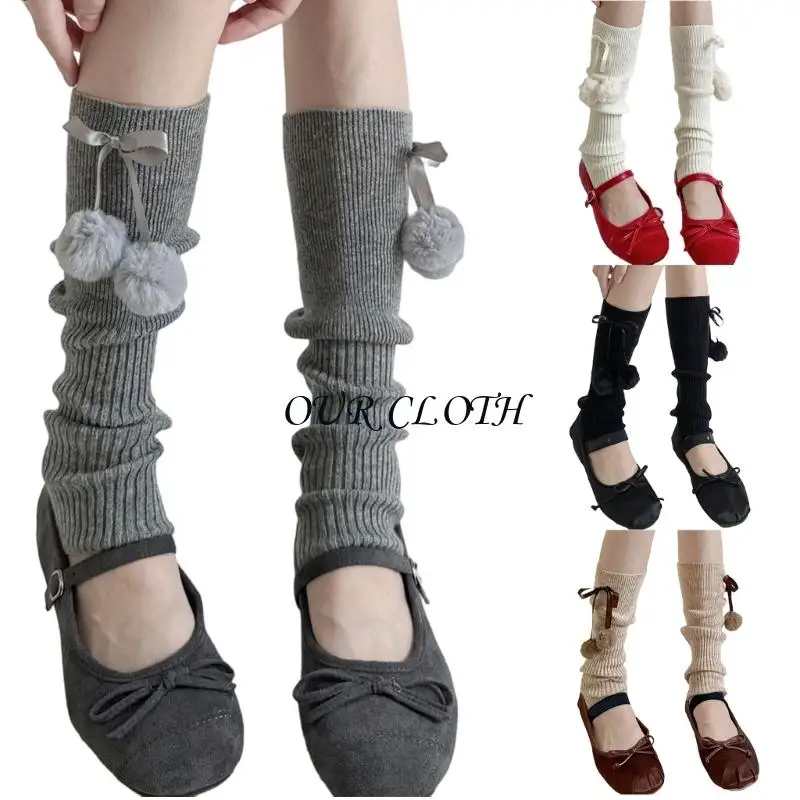 

Womens Lolitas Knitted Long Leg Socks Leg Warmers Winter Ankle Heap Socks Y1AC