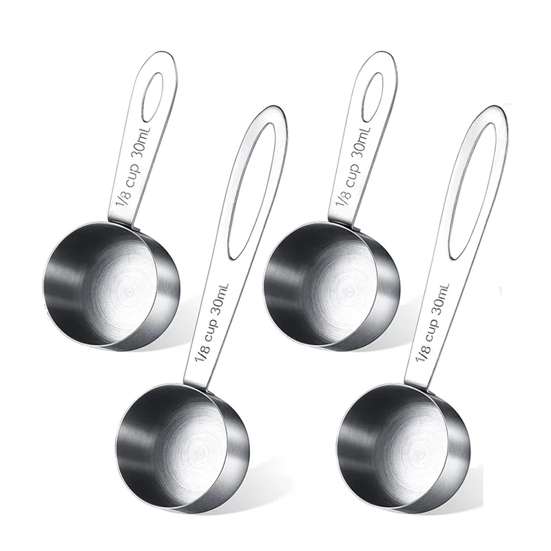 4 Pieces Coffee Scoop Tablespoon Stainless Steel Coffee Measuring Scoops for Coffee, Tea, Sugar and Milk, 30 Ml